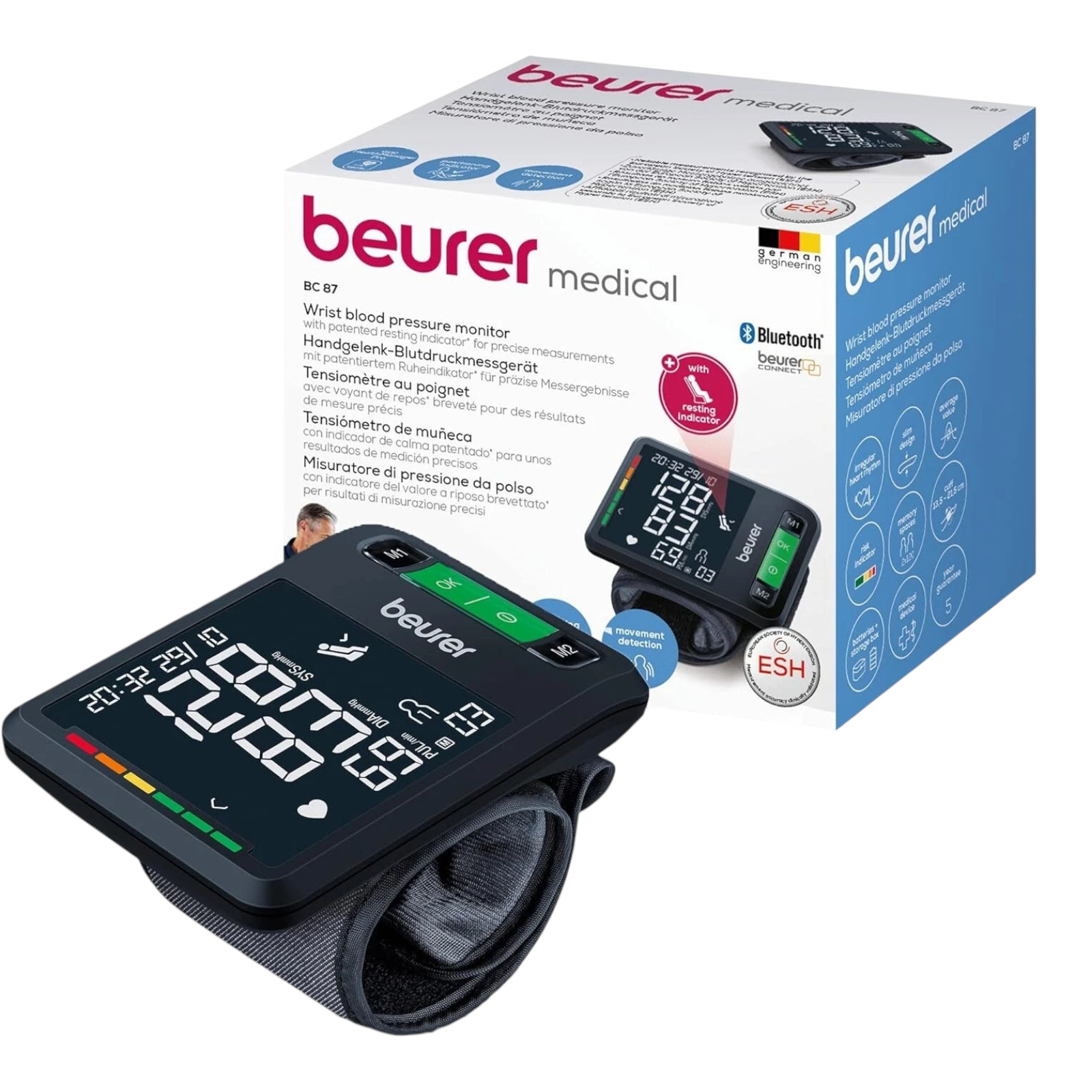 Beurer BC 87 Wrist Blood Pressure Monitor with App Connection XL Display