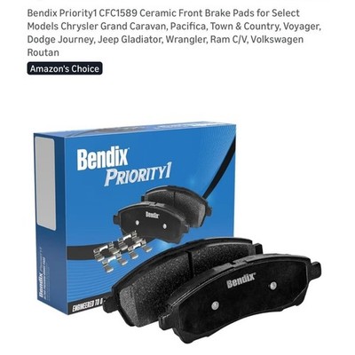 Bendix Priority1 CFC1589 Ceramic Front Brake Pad Set Select Chrysler Dodge Ram