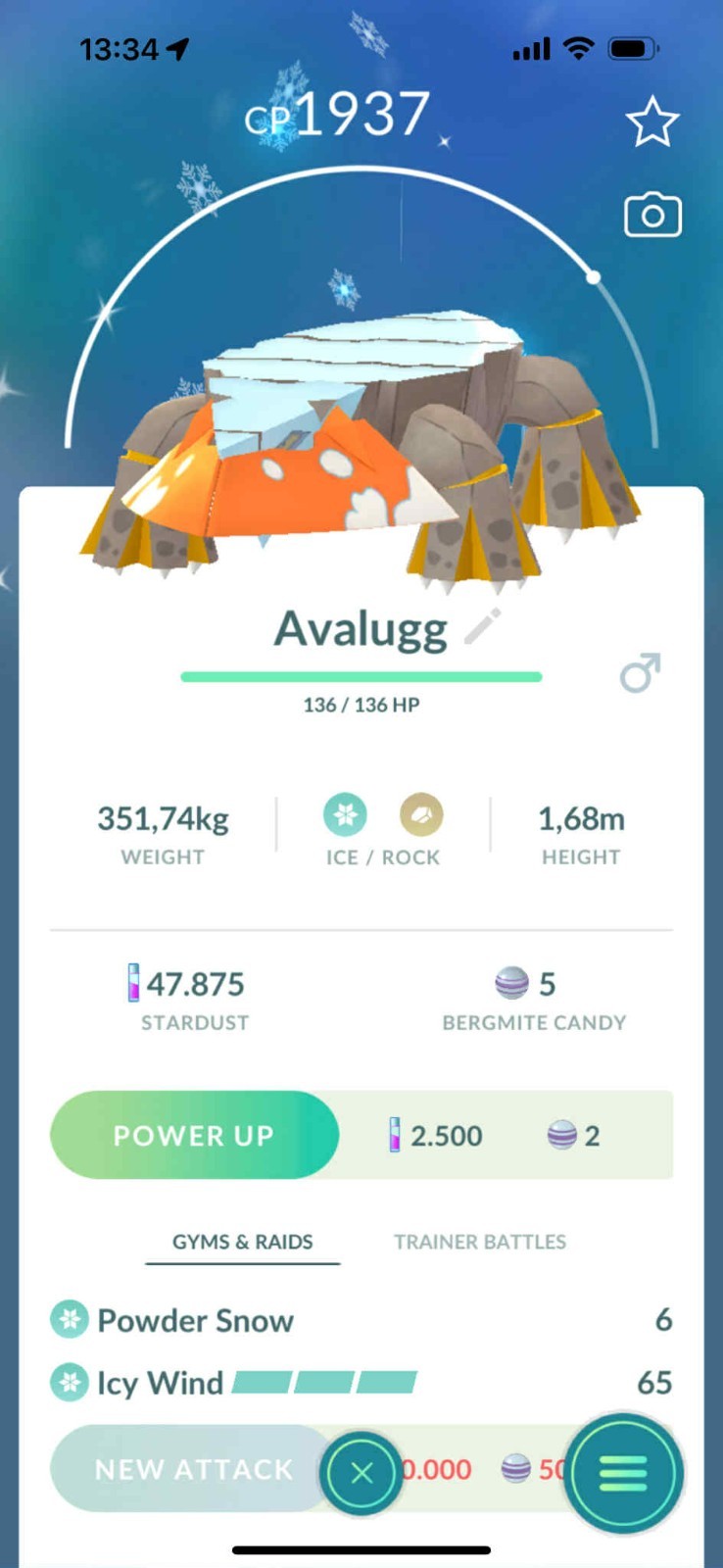 ✨ Shiny Hisuian Avalugg ✨ -  P T C - 20k stardust  - Description