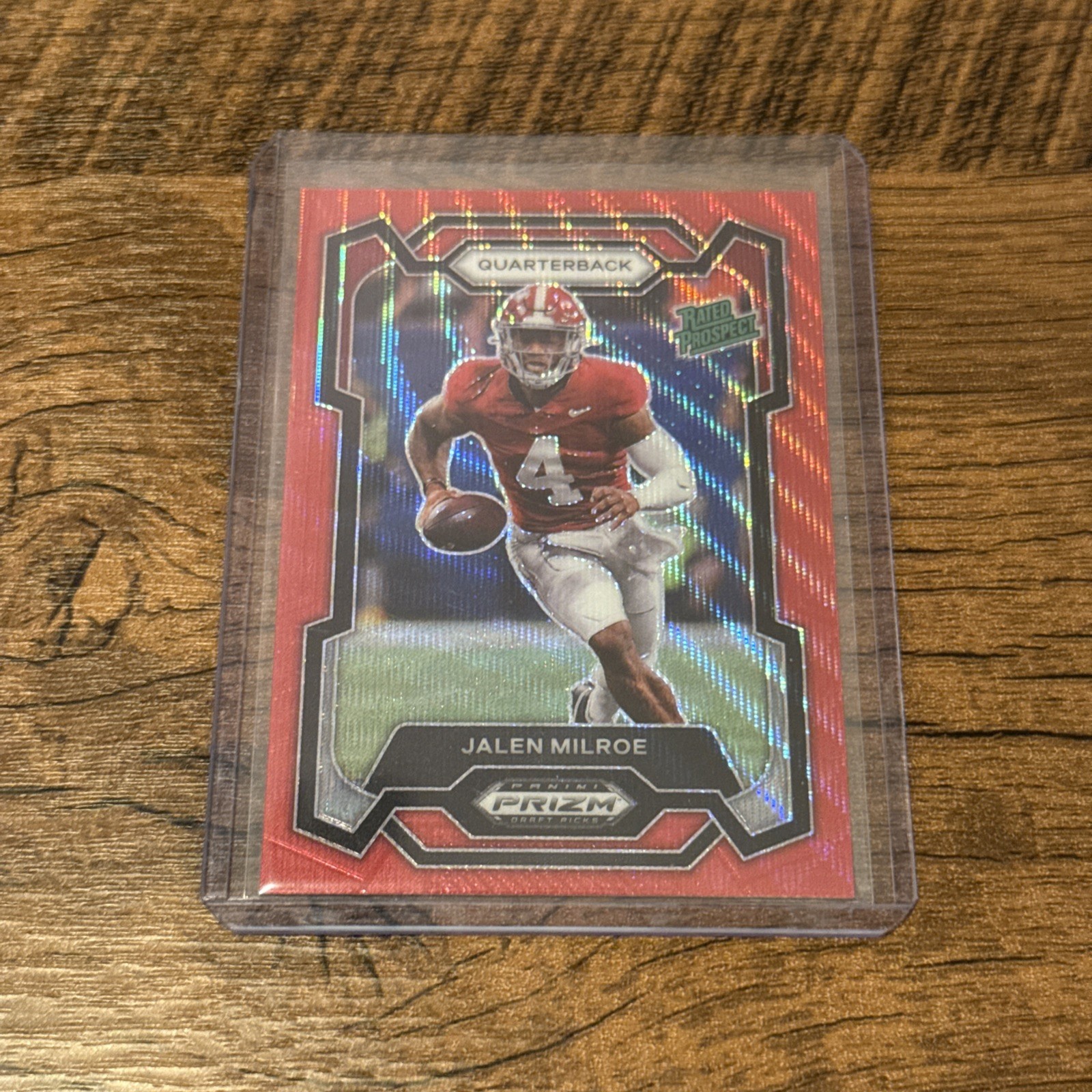 2024 Panini Prizm Draft Picks - Jalen Milroe #122 Ruby Wave Prizm (RC)