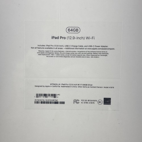 Apple iPad Pro 12.9-inch (3rd generation) A1876 64 GB, Wi-Fi, 12.9 in - Silver - Picture 4 of 6