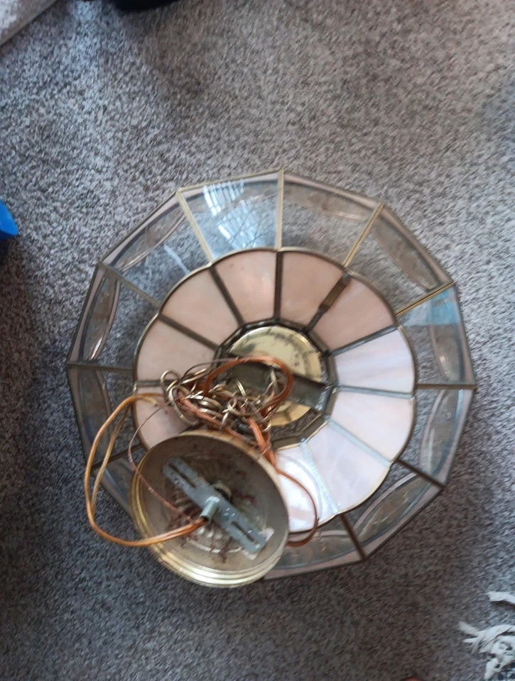 Lámpara de techo colgante vintage estilo Tiffany vitral EXCELENTE ESTADO Foto 3 de 4