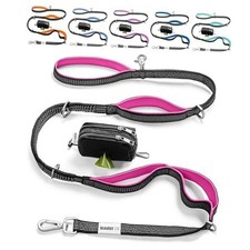 Heavy Duty Dog Leash for Large Dogs 6FT Leash Poop Bag Holder Hot Pink
