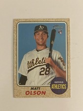 2017 Topps Heritage High Number #681 Matt Olson Rookie Card RC. rookie card picture