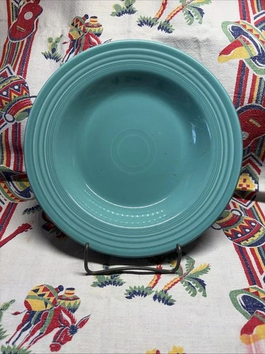 Fiesta Rim Soup Pasta Bowl Turquoise Homer Laughlin 9" Fiesta Ware