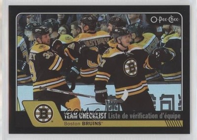 2016 O-Pee-Chee Team Checklist Black Rainbow Foil 31/100 Boston Bruins #618 z7j
