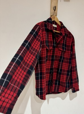 Saint Laurent YSL 2018 Made in Japan Mens Red Buffalo Check Wool