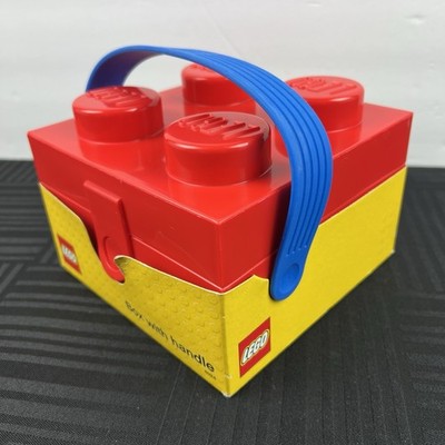 Lego Red Cube Brick 4 Stud Storage Container With Handle 4024