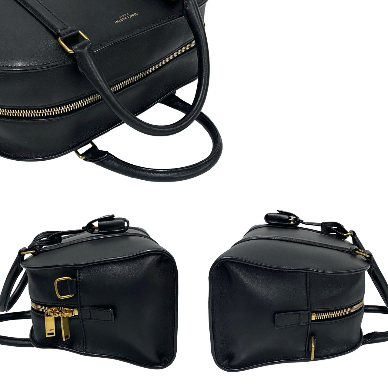 Borsa a tracolla YVES SAINT LAURENT con logo Duffle Lock in pelle nera 77226