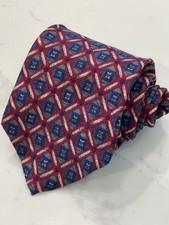 Vintage Executive Silks Italian Silk Tie Geometric Retro 56.5 x 4 Made in USA