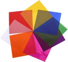Colored Cellophane Sheets 160Pcs, 7.5X7.5 Inch Coloured Cellophane Sheet Cello