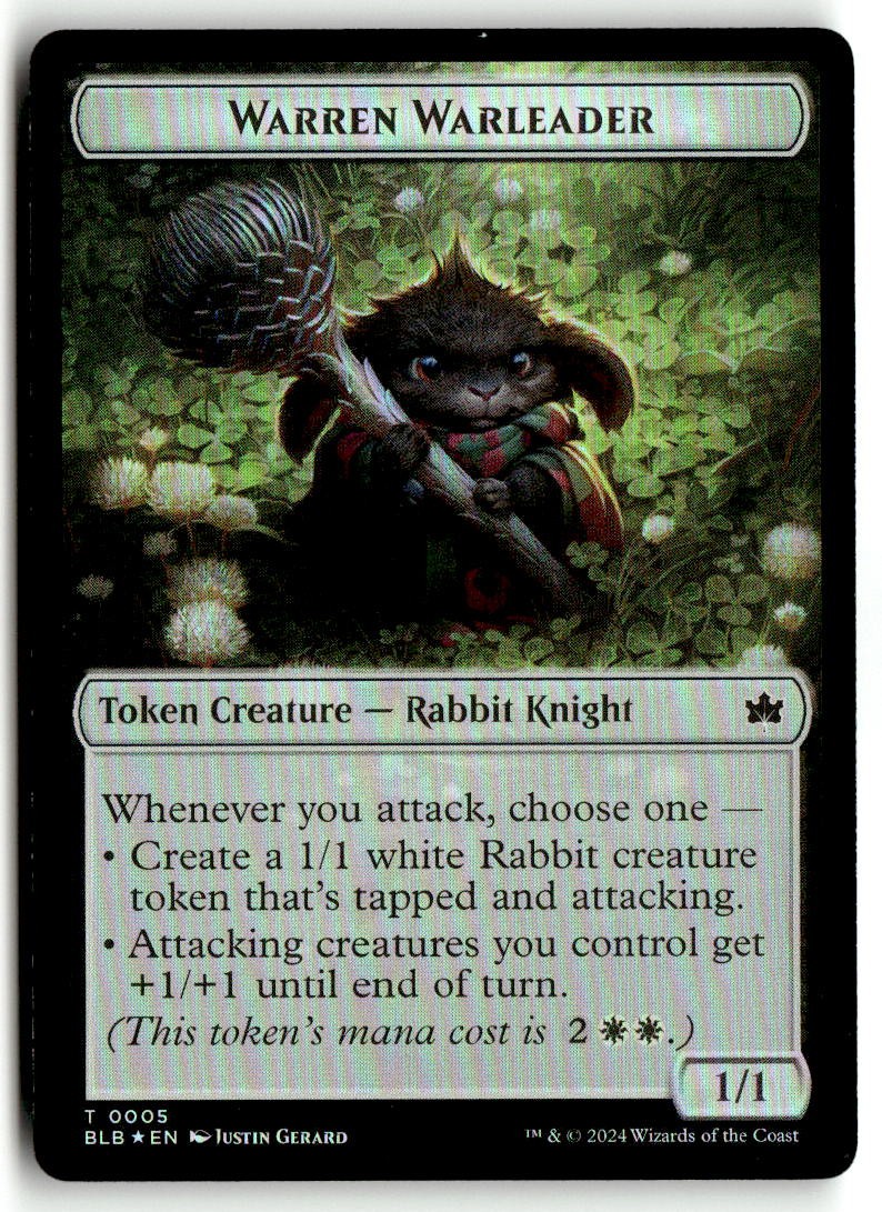 Bat // Warren Warleader  Token LP Foil 10 // 5 Bloomburrow MTG