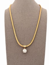 75K Appraised  3 CT Carat Natural Diamond Round Solitaire Necklace 14K Gold