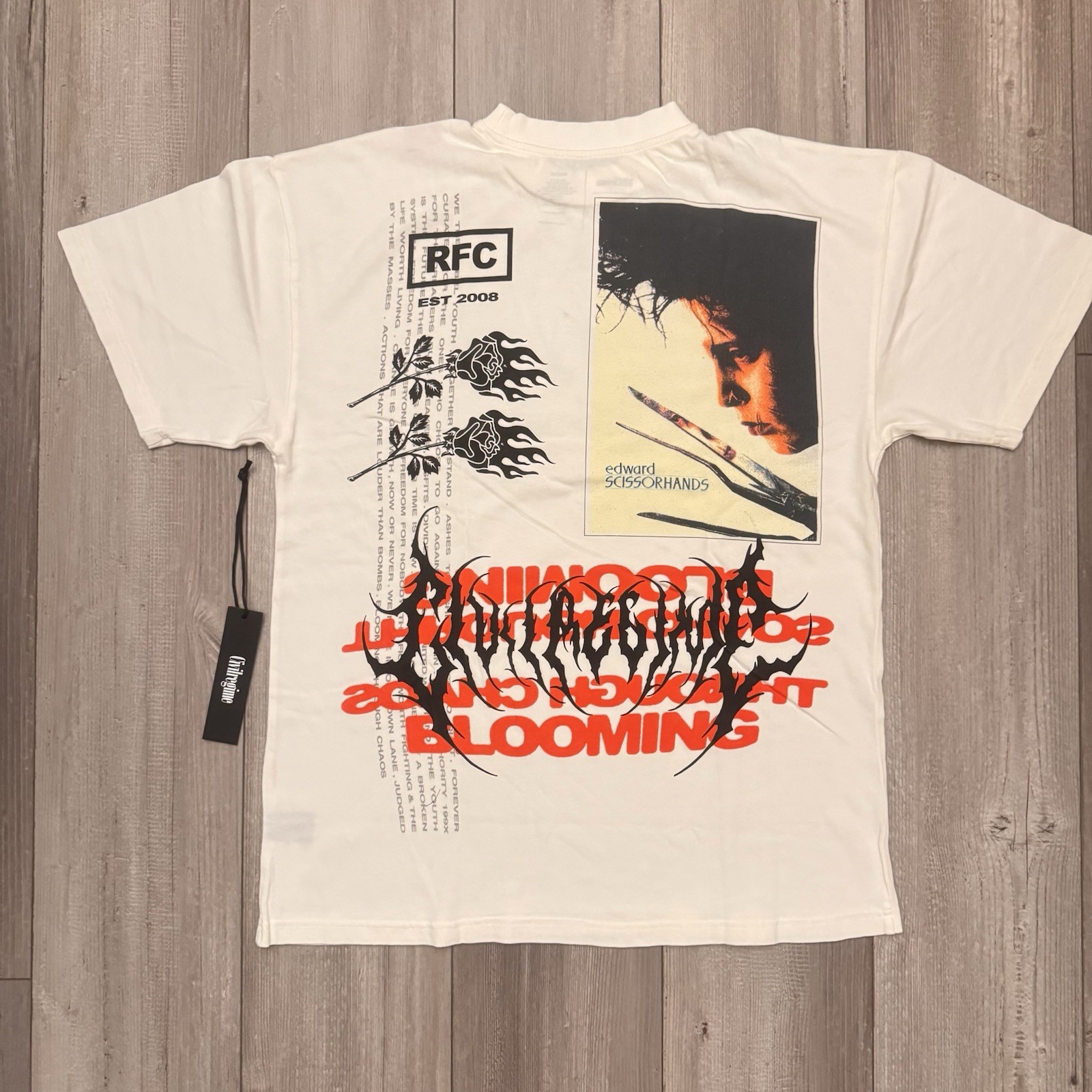 Civil Regime By Darc Sport X Edward Scissorhands Collab Tee White Med OS NWT
