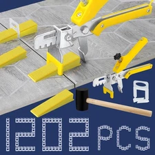 Tile Leveling System with Tile Plier and Rubber Mallet, 1000 Piece Tile Space...