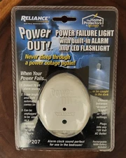 Reliance Controls Power Out Power Failure Light Built In Alarm & LED Flashlight