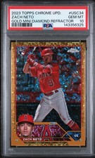 2023 Topps Chrome Update Zach Neto Gold Mini Diamond PSA 10 USC34 RC Rookie 