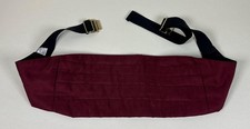 BURGUNDY GROSGRAIN SILK CUMMERBUND elastic back M/L usa made