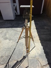 Vintage Majestic Pan Tilt Camera Video Geared Wood 50" inch Tall Tripod w/Bag
