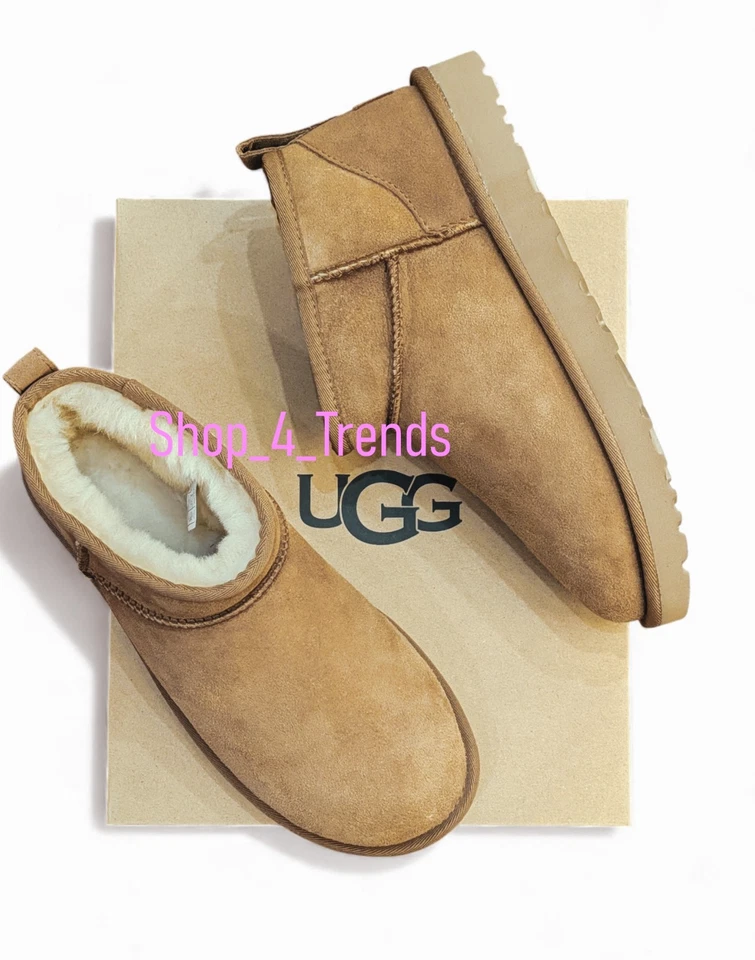 Nuevas Auténticas Botas UGG Clásicas Ultra Mini 1116109 Para Mujer Moda Castaño Foto 4 de 4