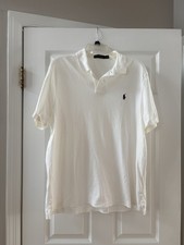 Polo by Ralph Lauren Mens White Golf Polo Shirt  RN41381 Short Sleeve Size L
