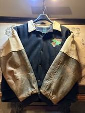 Rara giacca bomber vintage XL anni 80 7Up NBA pelle/lana made in USA taglia large