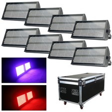 8pcs 1000W 8 8 Segment 960pcs LED Background RGB DMX Strobe Wash Light with Case