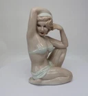 Art Deco Style Figurine Bathing Beauty Sexy Art Nouveau Style Porcelain