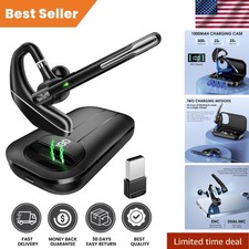 Hands-Free Bluetooth Headset V5.3 - 1000mAh Charging Case with 96H Talk Time