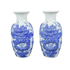 HERITAGE T&T Lotus Flower Vases – Altar Handmade Vietnam, Pair