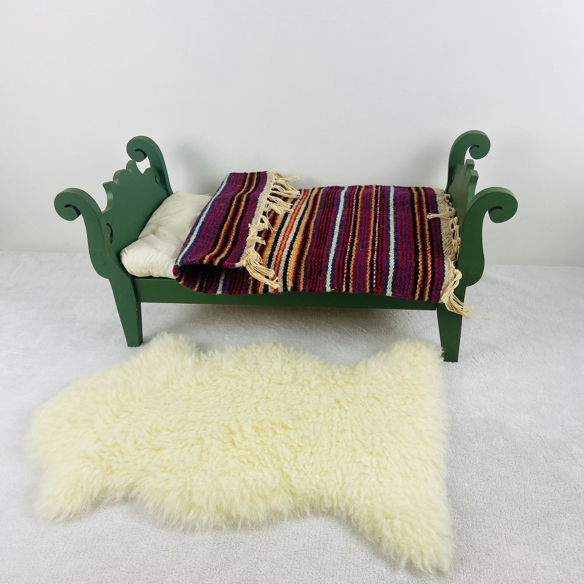 Josefina Sleigh Bed and Bedding American Girl Blanket Sheepskin Set  Pleasant Co