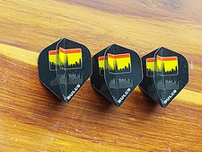 BULL's Standard Dart Flights. Black w/Barcelona Skyline.