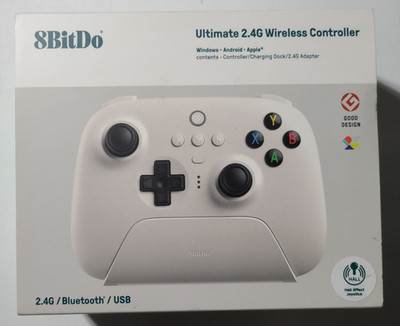 8BitDo (81HA) Ultimate 2.4G Wireless Controller w/ Hall Effect Joystick, White