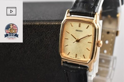 Vintage 1988 [NEUWERTIG] SEIKO Socie 2P21-5220 Gold Tank Quartz Damenuhr...