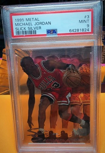 Fleer 1995-96 Metal Slick Silver Michael Jordan #3 Chicago Bulls PSA 9