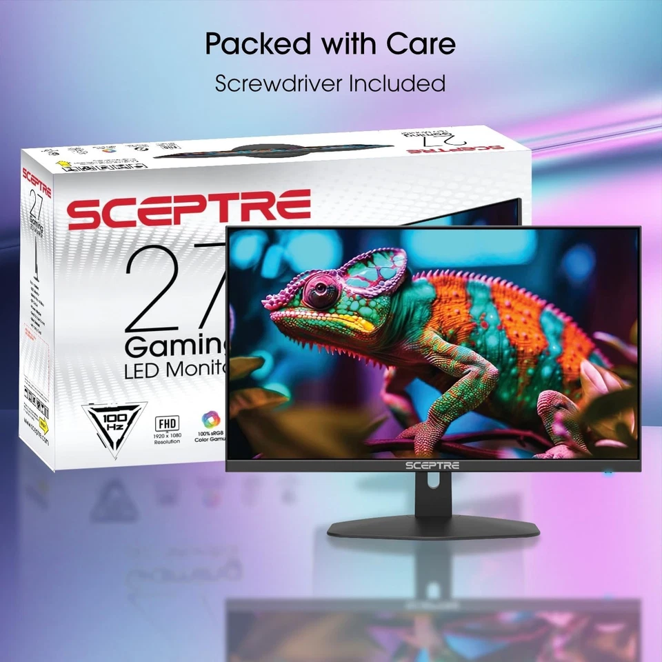 Sceptre 27" Gaming Monitor 100Hz 1ms DisplayPort HDMI x2 100% sRGB AMD - NEW - Image 4 of 4