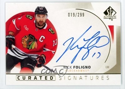 2025-26 SP Authentic Curated Signatures 19/299 Nick Foligno #SPC-NF Auto 4m4