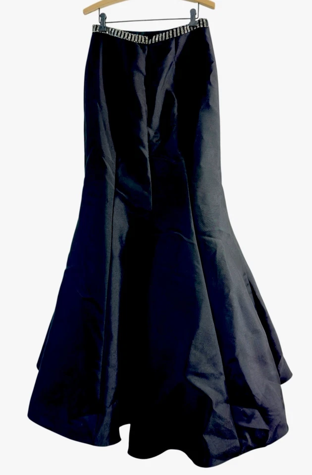 Falda Rachel Allan Noche Formal Hasta el Suelo Acampanada Trompeta Negra Talla 10 Gótica Foto 2 de 4