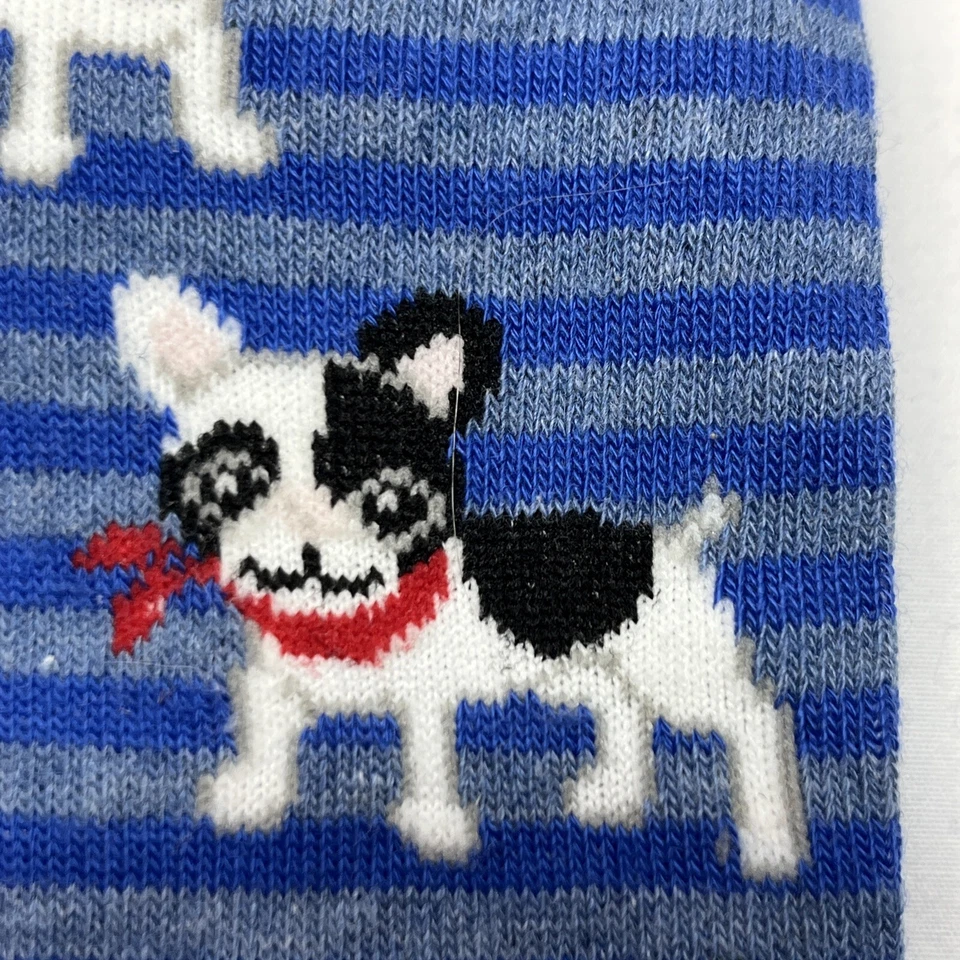 Calcetines Davco New York Cachorro Tallas 9-11 Boston Terrier Perro Azul Rayas P1 Foto 3 de 4