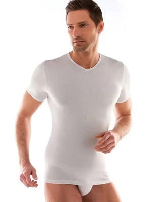 3 T-SHIRT CORPO UOMO BIANCO CALDO COTONE LIABEL MZZ MANIC SCOLLO PUNTA 02828/E53