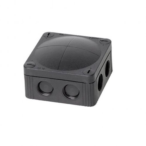 BLACK Wiska 308/5 Combi Junction Box IP66 - 30amp Rated - Outdoor Use