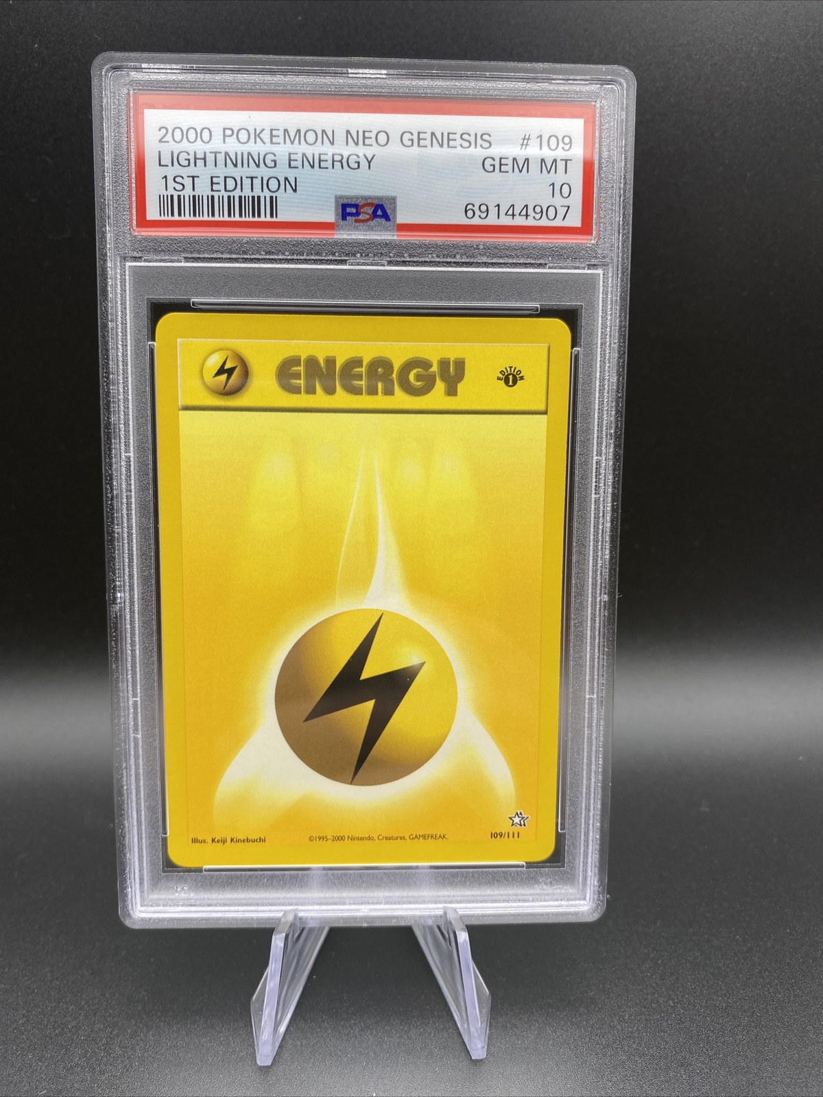 2000 Pokemon NEO GENESIS 1st Edition #109 LIGHTNING ENERGY psa 10 GEM MINT