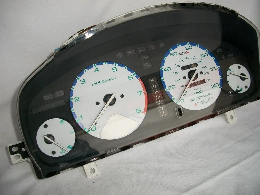 Se adapta a medidores brillantes cara blanca Honda Accord 94-97 transmisión automática y manual Foto 2 de 4