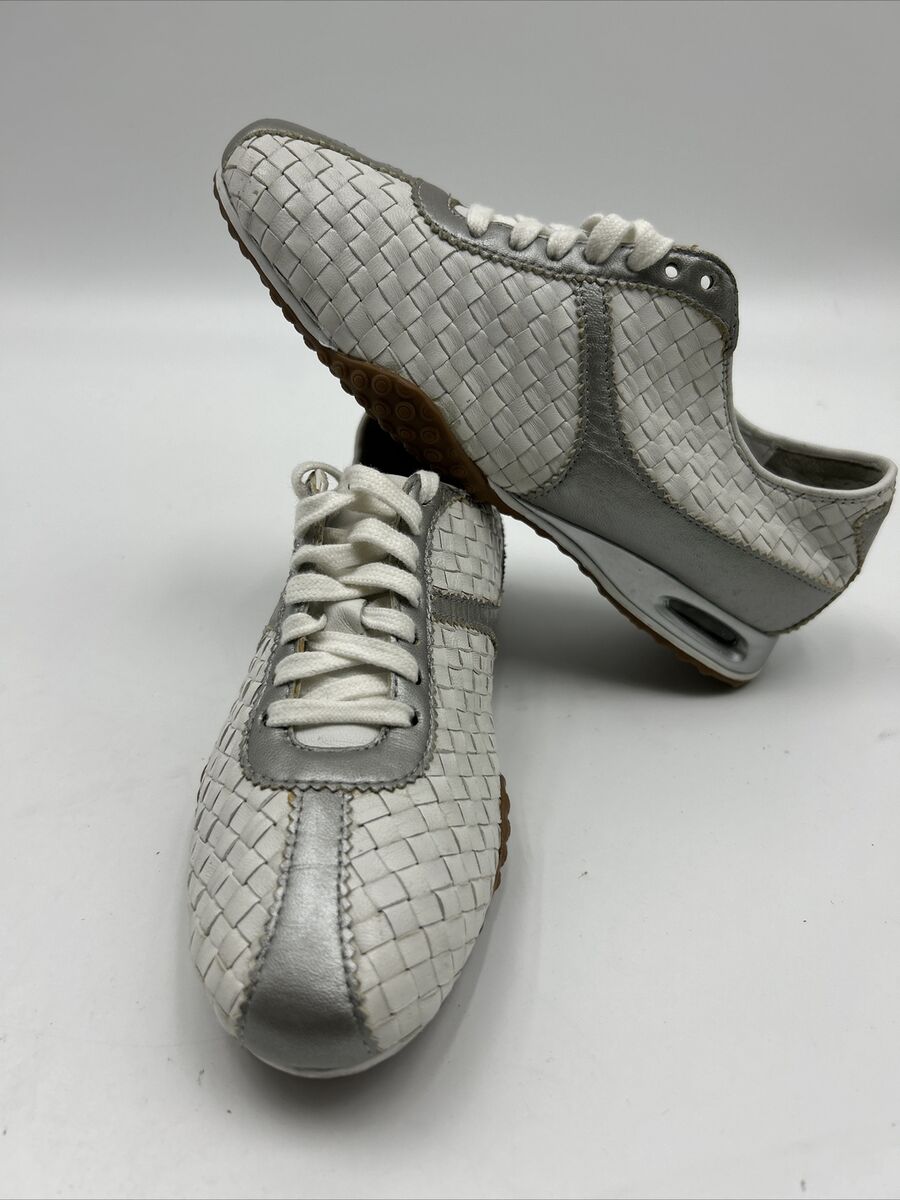 Cole Haan NikeAir Women's White Woven Leather Silver Detail Cole Haan NikeAir Women's White Woven Leather Silver Detail