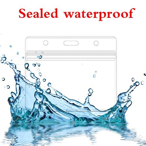 50 Pack Clear Plastic Horizontal Name Badge ID Card Holders for Office Work - Picture 2 of 3
