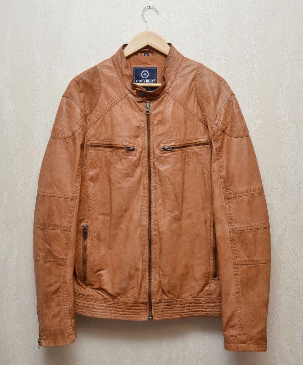 Vintage 90s y2k Chevirex Leather Jacket Brown Size L P2P 23'6 Vintage 90s y2k Chevirex Leather Jacket Brown Size L P2P 23'6