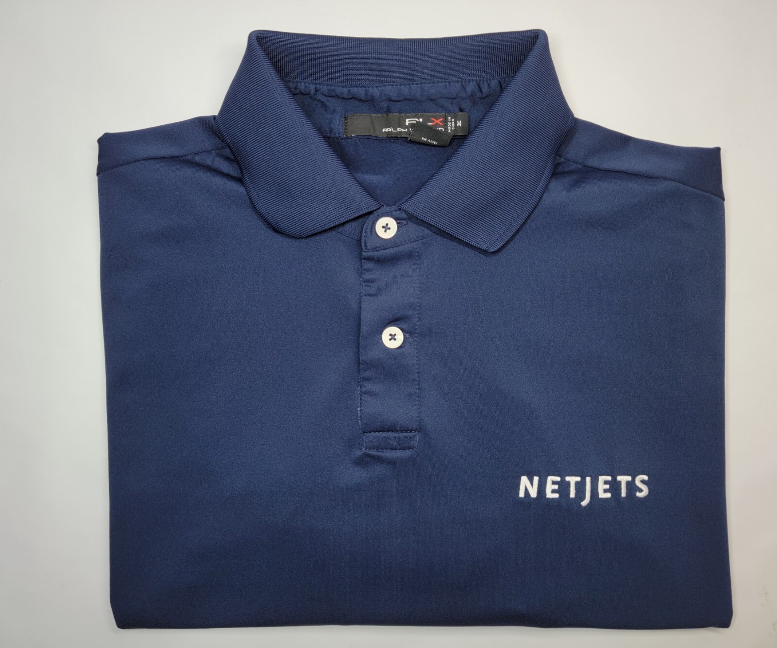 Men's M RLX Ralph Lauren NetJets Tour Logo Polyester Gray Grey Golf Polo Shirt eBay