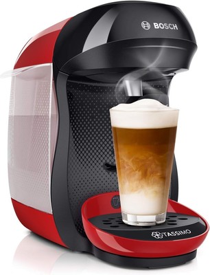 Bosch TAS1003 Tassimo Happy Kapselmaschine vollautomatisch 1400 W anthrazit rot