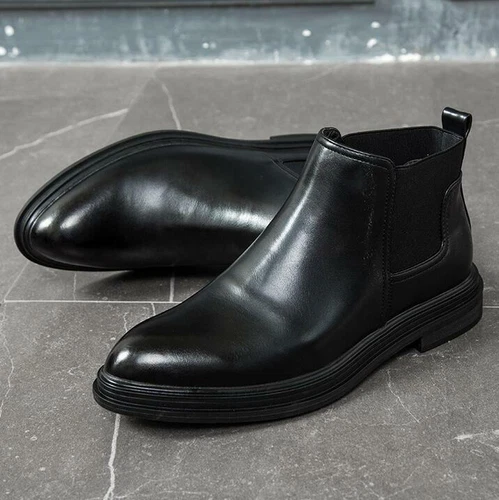 Chelsea Stiefeletten Herren Kunstleder Mode Freizeit Stiefeletten Elegant Formell 43 - Bild 6 von 46