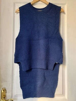 MAJE Gilet Laine Bleu Foncé, Taille 1-36S, bon état - Photo 1/4